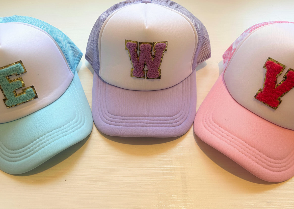 Custom Chenille Patch Initial Trucker Hat